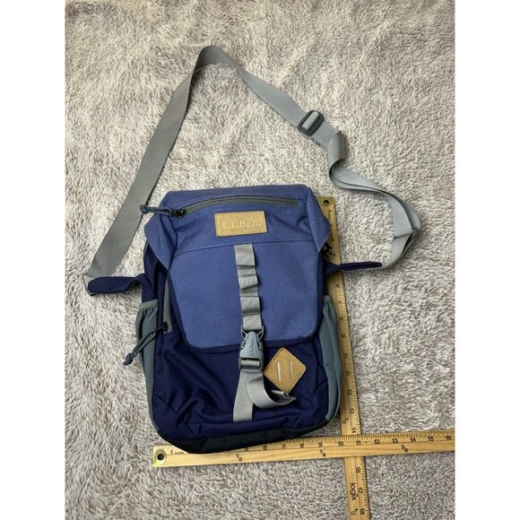 L.L. Bean Classic Campus Electronic Tablet Bag Crossbody Blue - Picture 3 of 16